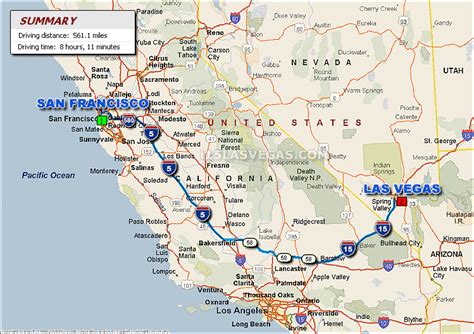 san francisco to las vegas routes.